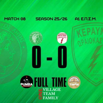 ⚽️Εντός έδρας ισοπαλία με τον Κεραυνό Ωραιοκάστρου